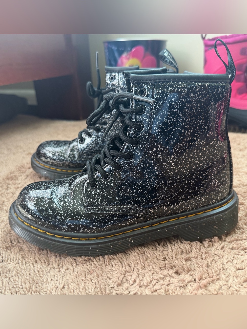 Dr Martens Kid’s Collection 1460 J Black/Silver Glitter